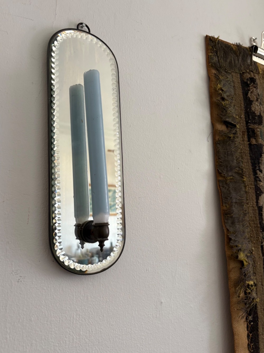 Early 20th Century Girandole Candle Wall Sconce, Sorcerer Mirror C1920 33cm View XV