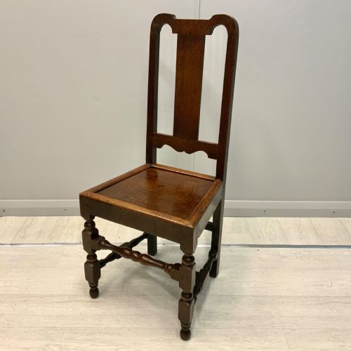 LATE 17TH CENTURY ENGLISH OAK BACK STOOL SIDE CHAIR - ADDITIONAL PHOTO 2