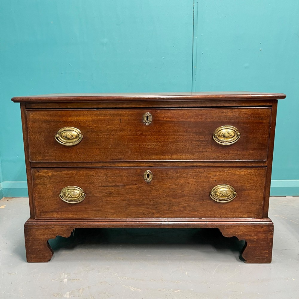 Georgian mahogany low chest of drawers  View II