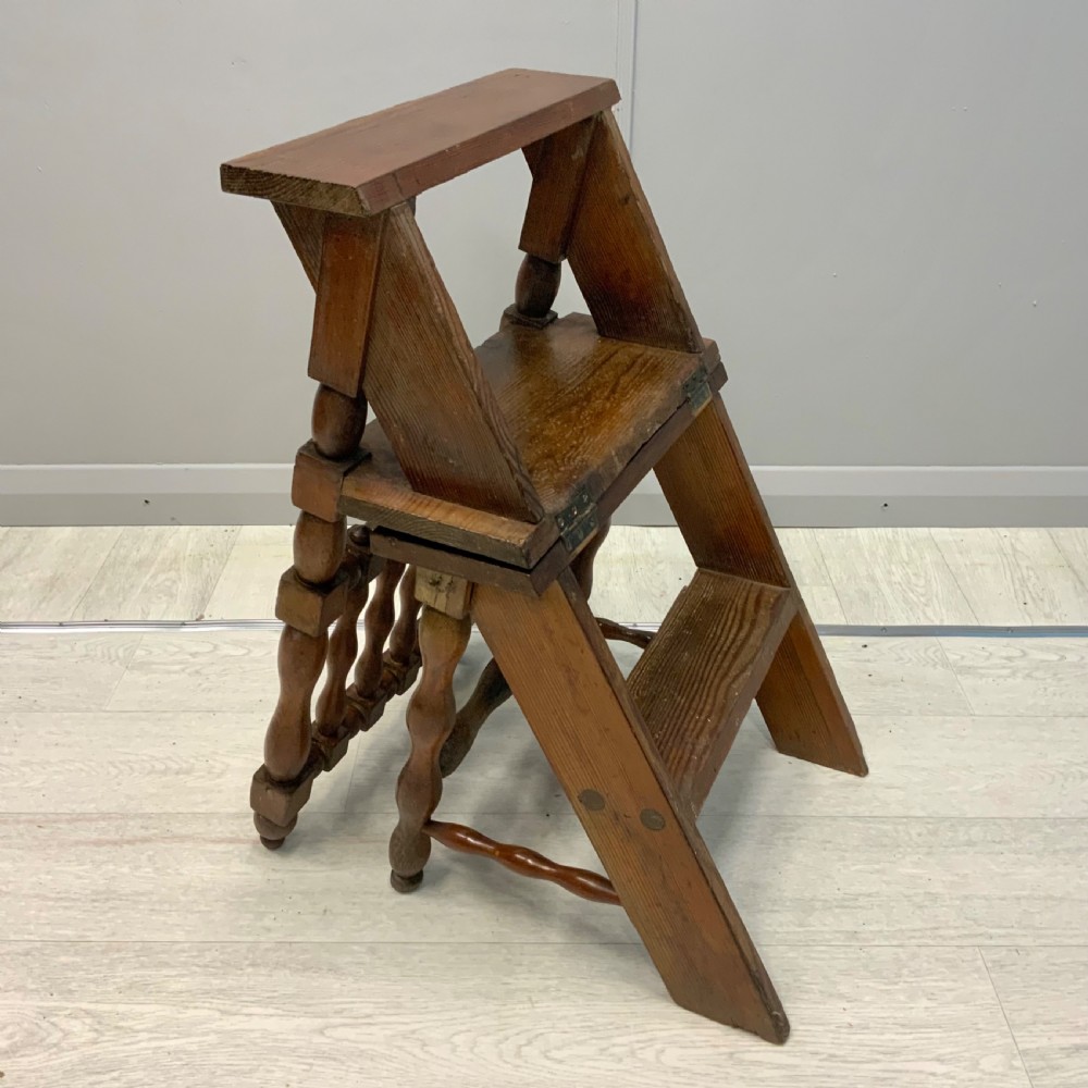 !9th century metamorphic chair stepladder  View II