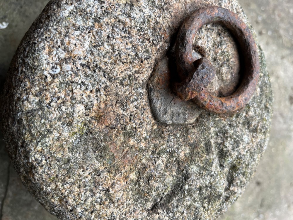 19thC Granite Farm Weight Tethering Block View II