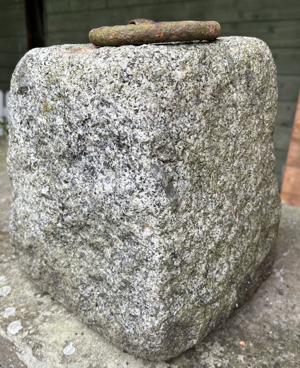 19thC Granite Farm Weight Tethering Block View II