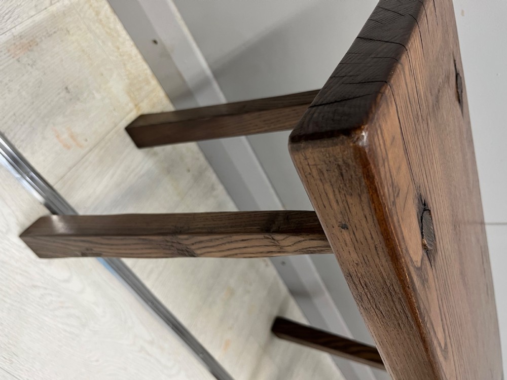 19thC  Ash and Elm Long stool or bench with 6 legs View IV
