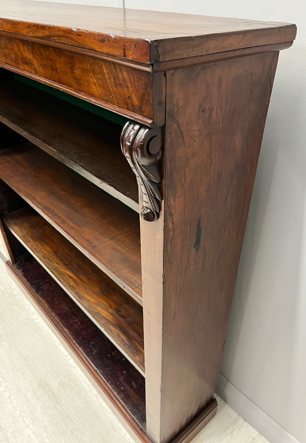Victorian mahogany freestanding bookcase with adjustable shelves View IV