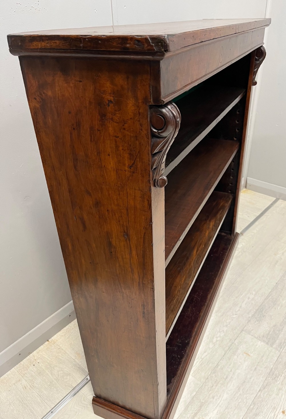 Victorian mahogany freestanding bookcase with adjustable shelves View VI