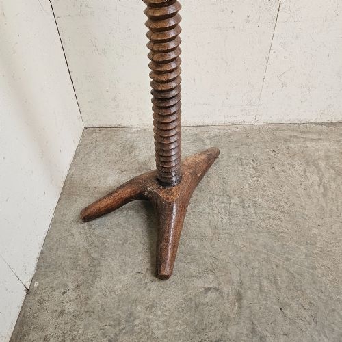 fig 2. Substantial Hand Carved French Grape Press Screw Thread