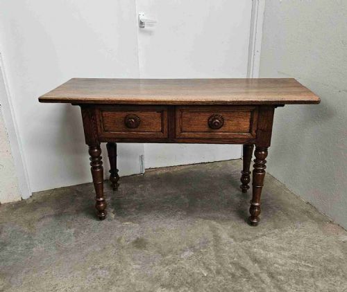 French Oak Two Drawer Side Table (Alsace)
