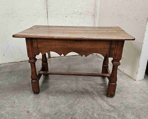 French Walnut Country Folk Art Decorative Table