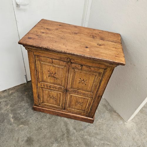 fig 1. Eastern European Carved Two Door Pine Cabinet