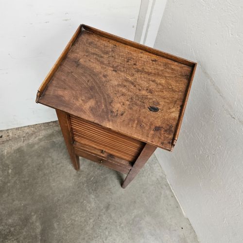 FRENCH PANELLED WALNUT TAMBOUR FRONT STAND - ADDITIONAL PHOTO 2