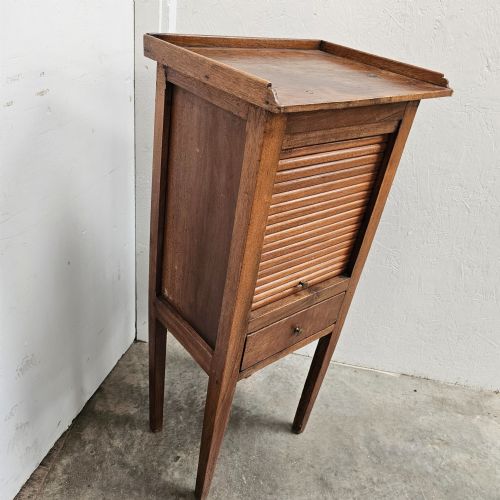 FRENCH PANELLED WALNUT TAMBOUR FRONT STAND - ADDITIONAL PHOTO 4