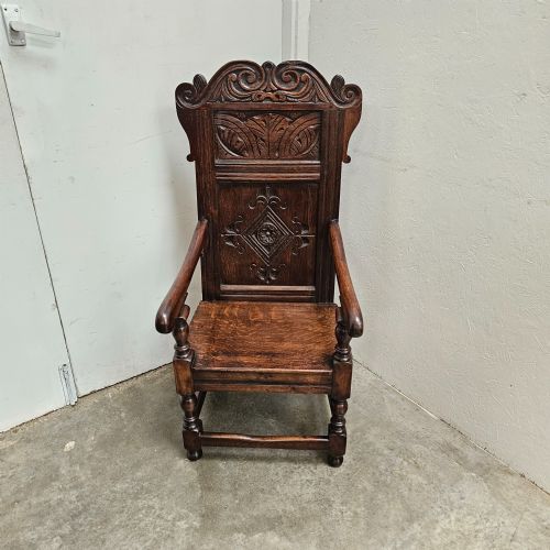 fig 1. Carved Oak Wainscot Chair