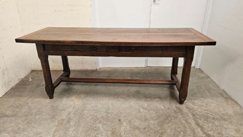 French Oak Farmhouse Kitchen Table with Slides