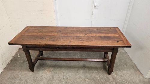 fig 1. French Oak Farmhouse Kitchen Table With Slides