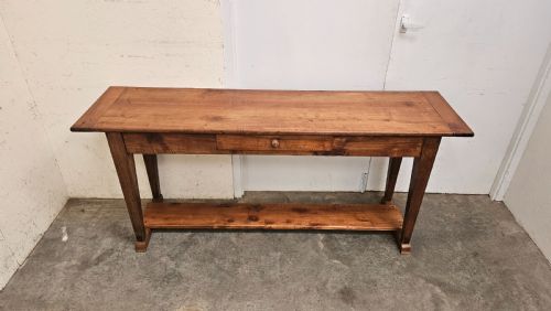 fig 1. Cherry And Oak Side Table With Potshelf (Soane et Loire)