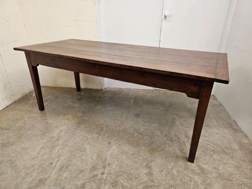 Two Meter 19th Century French Oak Dining Table