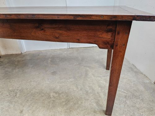 fig 2. Two Meter 19th Century French Oak Dining Table