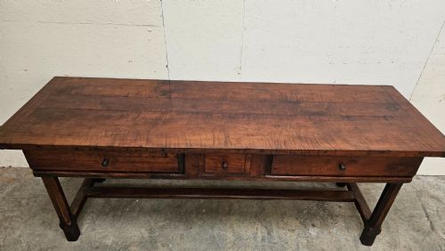 EXCEPTIONAL TALL FRENCH CHERRY MANOR HOUSE KITCHEN TABLE BRESSE - ADDITIONAL PHOTO 8