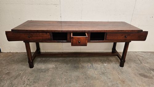 EXCEPTIONAL TALL FRENCH CHERRY MANOR HOUSE KITCHEN TABLE BRESSE - ADDITIONAL PHOTO 9