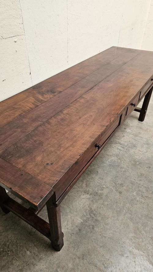 EXCEPTIONAL TALL FRENCH CHERRY MANOR HOUSE KITCHEN TABLE BRESSE - ADDITIONAL PHOTO 12