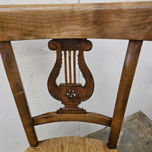 fig 2. Pair of Provincial French Cherry & Rush Chairs
