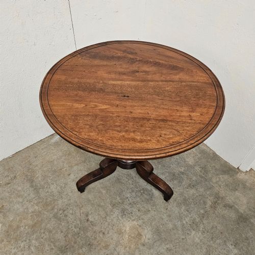 fig 2. French Walnut Circular Tilt-Top Pedestal Table