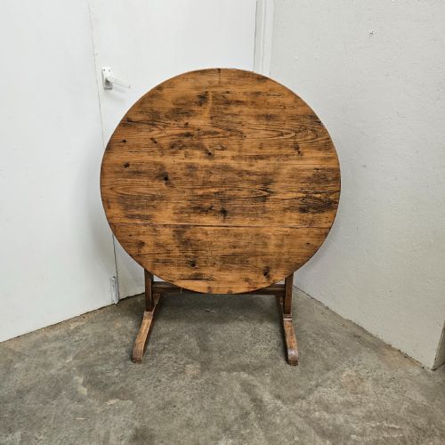 19th Century French Pine & Walnut Folding Vigneronne Table