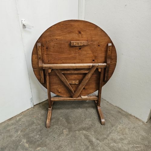 fig 1. 19th Century French Pine & Walnut Folding Vigneronne Table