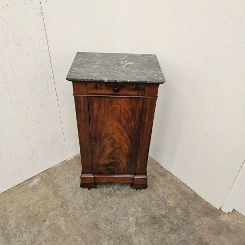 fig 1. French Flame Mahogany & Marble Nightstand