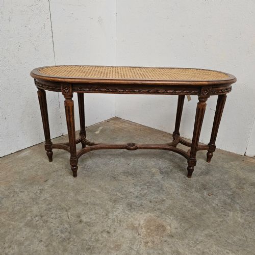 FRENCH CARVED BEECH CANE BANQUETTE