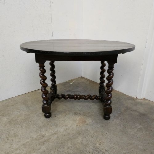 French Oval Walnut Barley Twist Table