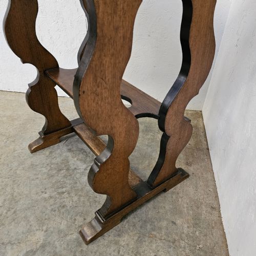FRENCH PART EBONISED WALNUT MARBLE STAND - ADDITIONAL PHOTO 4