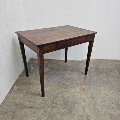 French Oak Side Table with Drawer