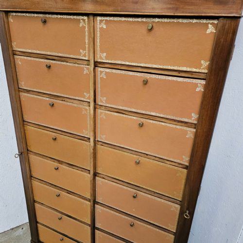 FRENCH WALNUT AND LEATHER CARTONNIERE - ADDITIONAL PHOTO 1