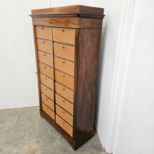 FRENCH WALNUT AND LEATHER CARTONNIERE - ADDITIONAL PHOTO 2