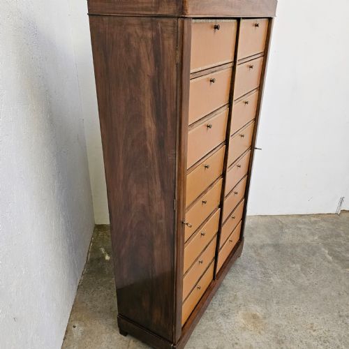 FRENCH WALNUT AND LEATHER CARTONNIERE - ADDITIONAL PHOTO 3
