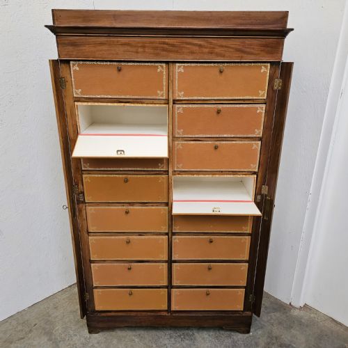 FRENCH WALNUT AND LEATHER CARTONNIERE - ADDITIONAL PHOTO 4