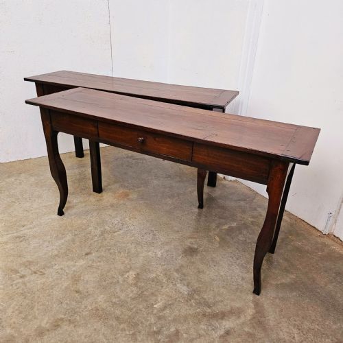 Pair of French Oak Consoles with Drawer