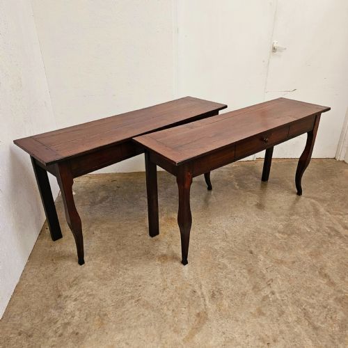 fig 1. Pair Of French Oak Consoles With Drawer
