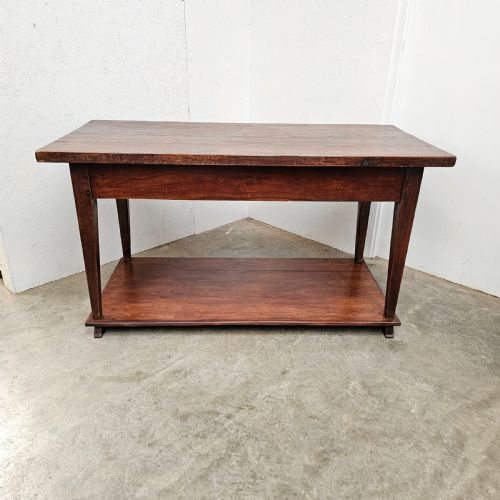 fig 1. Thick Top French Oak Two Tier Bakery Worktable
