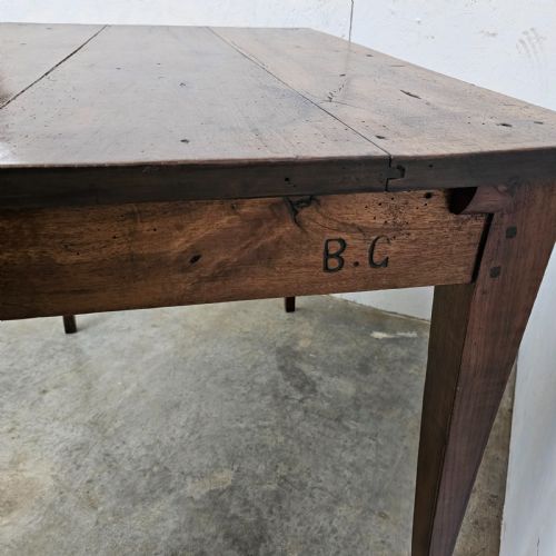fig 2. French Walnut Side Table With Drawer (Initialled B.G)