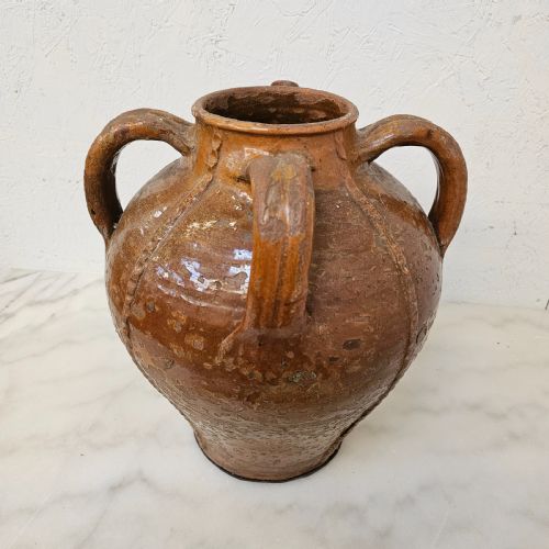 fig 2. French Glazed Terracotta Oil Jar (Auvergne)