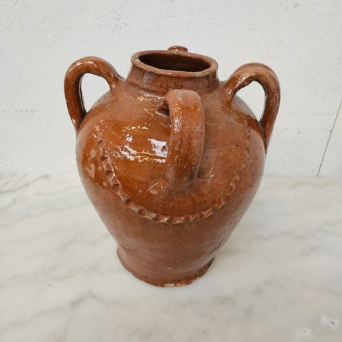 fig 1. French Glazed Walnut Oil Jar