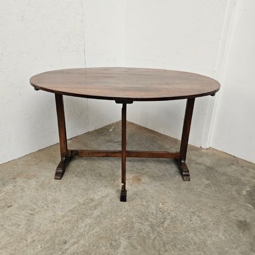fig 2. Large French Walnut Oval Wine Tasting Table