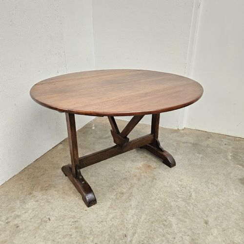 fig 2. Large 19th Century French Cherry & Oak Vineyard Table