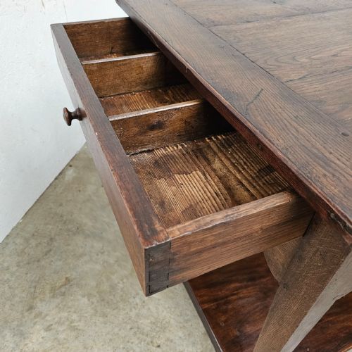 fig 2. French Oak Two Tier Work Table With Drawer