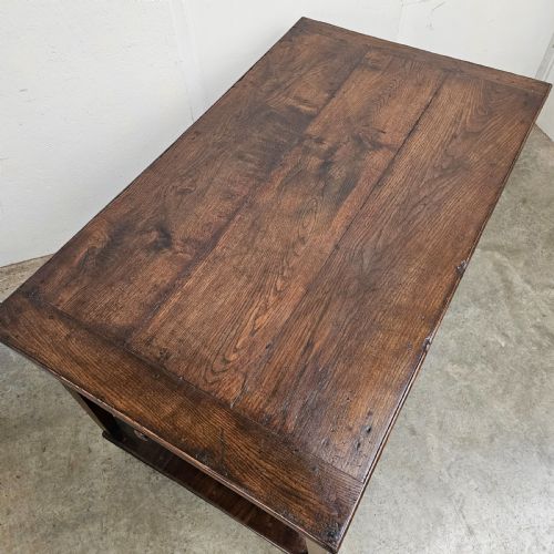 fig 3. French Oak Two Tier Work Table With Drawer