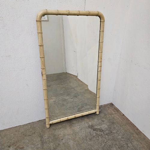 Large French Painted Faux Bamboo Mirror