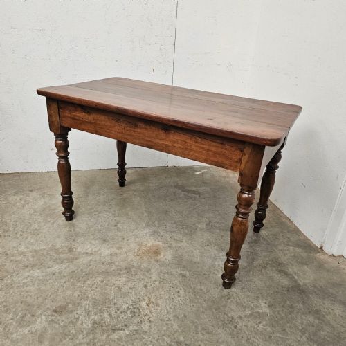fig 1. French Turned Leg Cherry Table With Drawer