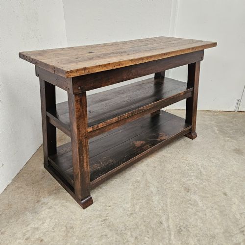English Three Tier Chestnut Work Table